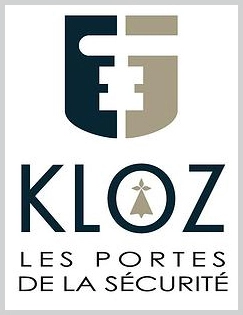 Logo de Kloz spécialiste des rideaux et grilles métalliques et de la femeture tel que les portes blindées et sectionnelles sur la région Bretagne et sur le Grand-Ouest de la France